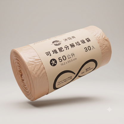 沐霓青 植物基可分解環保垃圾袋｜擺脫石化依賴・加厚耐重多規格 (3升-120升)